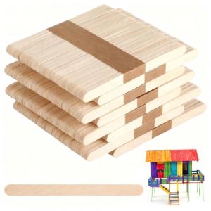 400 batonnet en bois polyvalents pour bricolage, baguette bois, DIY pour enfants, artisanat et projets cr&eacute;atifs &ndash; batonnet glace pour cr&eacute;ations DIY, 114 mm x 10 mm x 2 mm (GLOBEXAR Ltd., neuf)