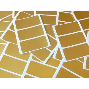 65x30mm Rectangulaire Code Couleur Autocollants - Lot de 45 en Couleur Rectangle Étiquettes Collantes - 30 Colours Disponible - Or Mat (Minilabel, neuf)