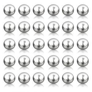 NUWIQ Bille en Acier Inoxydable, 30 pi&egrave;ces de Globe Terrestre sans Soudure, 10 mm de Diam&egrave;tre, Boule &agrave; Facettes en Acier Inoxydable, Boule Creuse polie Miroir, pour D&eacute;coration de f&ecirc;te D'ornement (WJL-EU, neuf)