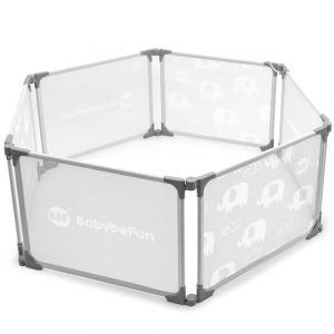 Parc bébé modulable en bois – parc bébé pliable et stable, parc enfant évolutif, parc modulable bébé ultra robuste – aire de jeu sécurisée pour bébé (BabybeFun, neuf)