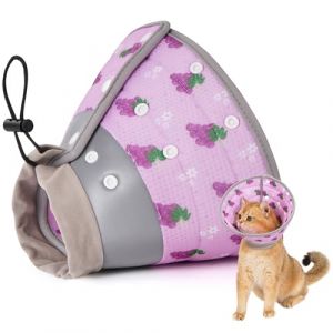 Avont Collerette pour Chat Souple de Récupération, Collerette Chat Anti-Léchage Ajustable et Pliable, Légère et Confortable en Forme de Beignet, Collerette Élisabéthaine pour Petit Chien -Raisin(S) (Suixi Store, neuf)