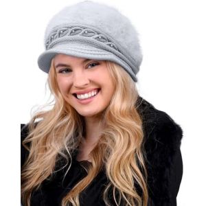 CheChury Bonnet Hiver Femme Casquette Chaud Bonnet Tricot&eacute; B&eacute;ret &Eacute;l&eacute;gant Chapeau Vintage B&eacute;ret Femmes Hiver Slouch Chapeau en Laine Tricoter Chapeaux Femme Hiver B&eacute;ret Polaire Casquettes Retro Automne (Sofenny, neuf)