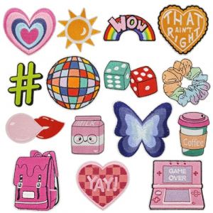 Attuslla 15 PCS Applique Patches Décoratifs Patchs, Patch Thermocollant Sac à Dos Papillon Ecusson Thermocollant Ecusson a Coudre pour Vêtement T-Shirt Jeans Veste (CXiong, neuf)