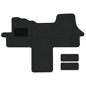 Jeu de Tapis Compatible avec Peugeot Boxer, Type (année de Construction 2006-2024), Hit Anthrazit | 1 PCE + 2 Tapis de Marche | Contour Bleu Clair (alpha-tex, neuf)