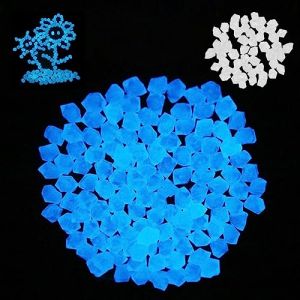 300 Pièces Pierre Lumineuse, Galet Lumineux Cailloux, Pierres Décoratives Dans la Nuit, Pierres Fluorescentes, Cailloux Lisses de Résine, pour Aquariums, Jardin, Allées, Routes 14x11mm (irregularly) (Wnlahu, neuf)