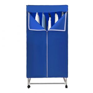 SABUIDDS Sèche-linge électrique portable avec télécommande, à pompe à chaleur, pliable, penderie, séchoir à air chaud avec minuterie, 1200 à 1500 W, pour maisons, appartements, dortoirs (bleu) (HAYGSAQ, neuf)