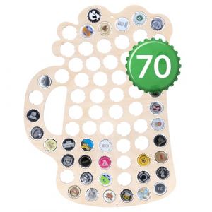 Creative Deco Chope de Bière en Contreplaqué | Support de Collection de 70 Capsules de Bouteilles | 32,5 x 44 x 0,5 cm | Collection Capsules de Bouteilles | en Contreplaqué (Creative Deco, neuf)