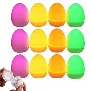 Fukamou Oeufs de P&acirc;ques Lumineux &agrave; LED, &oelig;uf de P&acirc;ques Lumineux - LED Oeuf de P&acirc;ques en Vrac - Jouets &eacute;lectroniques Multicolores imperm&eacute;ables et r&eacute;sistants aux Chutes, Jouets Lumineux de p&acirc;ques (view-up, neuf)