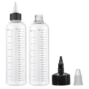 TNSLAND 2 Pi&egrave;ces Flacon Doseur &agrave; Embout, 230ml Flacon Applicateur Huile Cheveux avec &eacute;chelle Gradu&eacute;e, Bouteille &agrave; Pousser Transparente pour La Peinture, L'artisanat, La Cuisine, Le Salon de Coiffure (dongguanshiqinciqingwangluokejiyouxiangongsi, neuf)