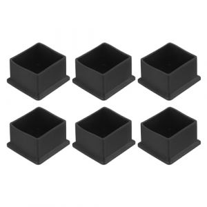 QUARKZMAN 6Pcs Embouts de Pieds de Chaise Carrés en PVC, 40mm x 40mm OD, Noirs, pour Protéger Les Pieds de Meubles de Table, Les Couvercles de Pieds de Chaise, Les Protecteurs de Sol (QUARKZMAN, neuf)