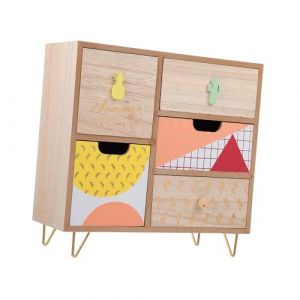 Homoyoyo Bo&icirc;te de Rangement Bois Multi-compartiments pour Bureau et Chambre Organisateur de Bijoux Cosm&eacute;tiques et Articles Divers Armoire de Stockage et &Eacute;l&eacute;gante (Alda Jin, neuf)