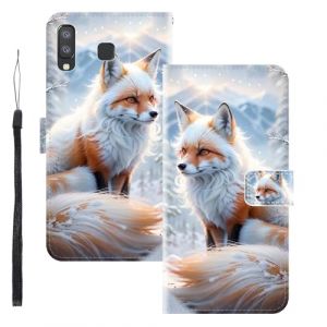 WUACYEAMING Coque pour Samsung Galaxy A8 Star,Protection Housse en Cuir PU Portefeuille &agrave; Rabat Motif Cover Kickstand Bumper Antichoc [Fentes pour Cartes] Le Renard (WUACYEAMING, neuf)