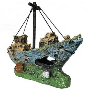 D&eacute;corations d'aquarium Am&eacute;nagement paysager Trou de souche d'arbre Cachettes de grottes rocheuses R&eacute;servoir de poissons en pierre R&eacute;sine Bois flott fournitures de maison Accessoires de ch&acirc;teau (ToBe-One, neuf)