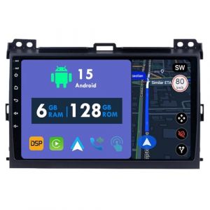RoverOne Autoradio GPS pour Toyota Land Cruiser Prado 120 LC120 2004 2005 2006 2007 2008 2009 Carplay Android Auto St&eacute;r&eacute;o Autoradio Bluetooth Navigation par satellite (Rover One, neuf)