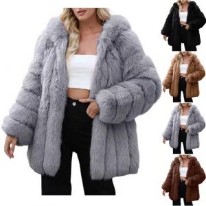 Manteau Fourrure Femme Capuche Veste Polaire Chaude avec Capuche Teddy Manteau en Fausse Fourrure pour Femmes Mi-Longue en Fausse Manteau d'hiver Manteaux et Blousons Automne Hiver Chaude en Peluche (⭐⭐⭐⭐⭐AEGJEGVD⭐⭐⭐⭐⭐, neuf)