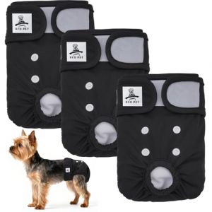 UFO PET Culotte Chiennes Chaleurs S R&eacute;utilisables, Couche pour Chien Femelle Lavables (Lot de 3), Culotte tr&egrave;s Absorbantes pour Chien avec Fermeture Forte et Flexible (UFO PET-FR, neuf)