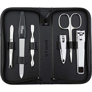 marQus kit manucure Kit pedicure 6 pc. de Solingen Allemagne - 2 Coupe ongle, lime a ongles, repousse cuticule, ciseaux ongles, pince à épiler, trousse manucure (Flipfeld, neuf)