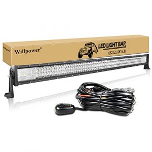 Willpower 132cm 52'' 675W Barre LED 12V 24V con Câblage Rampe LED Spot et Inondation IP67 Étanche Bar a LED Feux Phare de Travail LED Projecteur LED pour 4x4 Voiture Camion Tracteur Quad Bateau (YZ-EU, neuf)