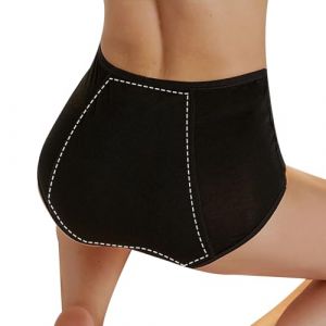 Culotte Menstruelle En Coton Culotte Incontinence Anti Fuite Urinaire Femme Lavable Culotte Périodiques Culotte pour Fuite Urinaire,4XL,Black (YiTongShangMao, neuf)