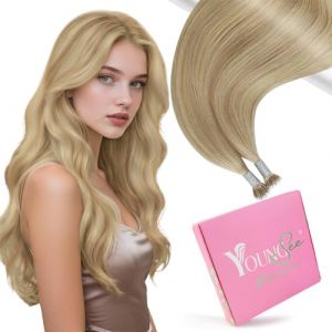 YoungSee Extension Nano Ring Cheveux Naturel Blond Extension a Froid Blond Highlight 18 Pouces 45 Cm Extension Cheveux Humain Anneau Extension Cheveux Naturel Pose a Froid 50Brin/50G #P16/22 (YoungSee Europe, neuf)