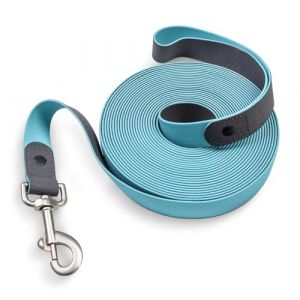 SUNRIDE Biothane Longe pour Chevaux - 8 m - R&eacute;sistante aux UV - Extr&ecirc;mement Robuste - Durable et v&eacute;g&eacute;talien - Antibact&eacute;rienne - R&eacute;sistante &agrave; l'abrasion - Inoxydable - avec dragonne - Bleu (SR SUNRIDE, neuf)