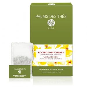 Palais des Thés, ROOIBOS DES VAHINÉS, Rooibos Parfumé, Parfum Gourmand et Vanillé, Sans Théine, 20 Sachets Mousselines (Objectif Zen, neuf)