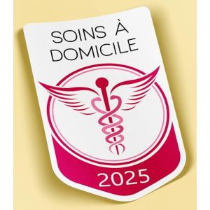 SC ® - Sticker/Autocollant - Vignette Caducée 2025 - Soins à Domicile - Type de Pose Vitrophanie* (S'applique sur Le Pare-Brise à l'intérieur du véhicule) (S-C, neuf)