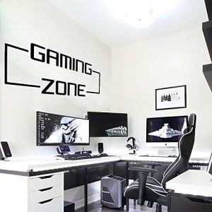 Stickers muraux, Gaming Zone Gamer Wall Sticker salle de jeux chambre d'enfant jeu vidéo citation Wall Decal chambre vinyle Home Decor 120X31Cm (xiejiayingbfgfraw, neuf)