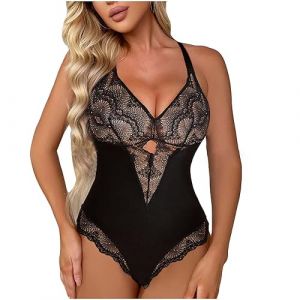 YESOK 2023 Lingerie Femme Club Libertin Sexy Coquin Tenue Femme Sexy Latex Luxe Jupe Érotique Guepiere Ouverte Body Coquine Hot Luxe Combinaison Dominatrice Robe Cosplay Cuir Catsui Hard String #001 (GMGMY, neuf)