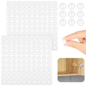 200PCS Tampon Amortisseur Meubles, 8x3 mm Autocollant Transparente Pieds, Silicone Tampon Amortisseur Transparent, Butées de Protection en Caoutchouc, pour Portes de Placard, Clavier, Tiroir, Chaise (camelorapi2, neuf)