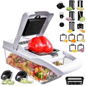 SGAONSN Coupe Legumes Multifonctions,22 En 1 Mandoline Cuisine,Coupe Legumes Manuel,Decoupe Legumes Cube Oignon Carotte Concombre Tomates - Rapeuse Legume et Fromage(Blanc) (92_BestBuy_92, neuf)