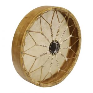 30,5 cm, style am&eacute;rindien, tambour chamanique fait main, tambour &agrave; main &agrave; percussion, yoga, m&eacute;ditation, gu&eacute;rison, cadre en bois, c&eacute;l&eacute;bration d'&eacute;v&eacute;nements + batteur, maillet, b&acirc;ton (MULKUS, neuf)