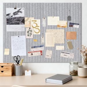 Grand Tableau d'Affichage Autocollant, 40x60 cm Gris Argent&eacute; Tableau d'Affichage Autocollant Tableau en Li&egrave;ge, Tableau d'Affichage D&eacute;coratif en Feutre, Tableau Photo Pliable, Tableau M&eacute;mo Tableau de (EYERIYO, neuf)