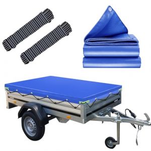 Bâche Remorque, 212x123x7.5cm Bache Remorque, IMPERMÉABLE Protection Plate avec Corde, Idéal pour Brenderup 1205 & KIPPI200 und 500kg/750kg/850kg 204x116cm Remorque (MRWi, neuf)