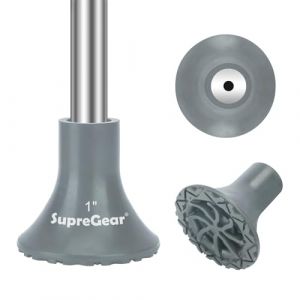 supregear Embout de Canne de Remplacement, Embout de Canne en Caoutchouc Antidérapant Extrême Adhérence 25 mm pour Tous Types de Terrains Accessoire de Canne Pliante Canne Décalée Quad Pod/Tripod (J&D Tech FR, neuf)