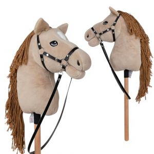 Pink Papaya Cheval à bâton, avec Un Licol et Une Bride, Cheval à bâton pour Le Hobby Horsing, Cheval à Monter pour Enfants. (Vevendo, neuf)
