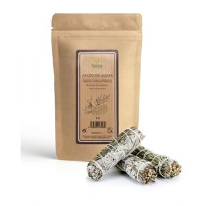 SALVIA | Sauge Blanche 5 unit&eacute;s | Herbe sacr&eacute;e pour la Purification | Plante herbac&eacute;e &agrave; Fort Effet br&ucirc;lant | Purification spirituelle et &eacute;nerg&eacute;tique | Rituels &eacute;nerg&eacute;tiques | Plante Pure &agrave; Br&ucirc;ler (FRISAFRAN, neuf)