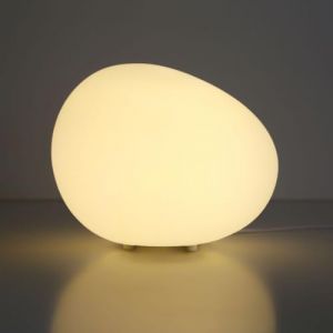 Abinlina Jolie lampe de chevet en forme de galet &ndash; Lampe de table en acrylique blanc for chambre, salon et bureau (Abin-us, neuf)