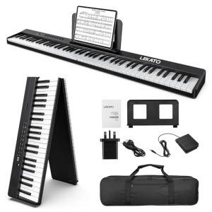 LEKATO Clavier de piano pliable 88 touches, clavier semi-lest&eacute; avec p&eacute;dale de sustain, sac de transport, MIDI, Bluetooth, fonction Split, piano num&eacute;rique portable pour d&eacute;butants enfants adultes (Mikasu, neuf)
