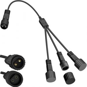 Joysing Connecteur Guirlande Lumineuse No&euml;l 2 Broches Connecteur Guirlande Exterieur, IP65 Etanche R&eacute;partiteur de Guirlande Lumineuse, Rallonge S&eacute;parateur pour Rideau Filet G40 Lumineux No&euml;l (Joycheer LLC, neuf)