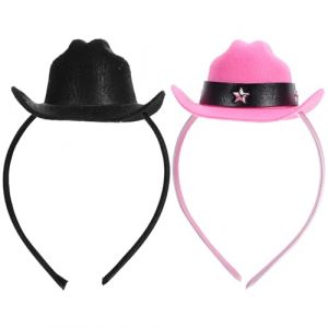 Ipetboom 2 Pi&egrave;ces Mini Chapeau Cowgirl Serre-t&ecirc;te Vintage Marron Accessoires Cheveux pour F&ecirc;te &agrave; Th&egrave;me Mariage R&eacute;tro Carnaval Anniversaire et No&euml;l (KinRoZ, neuf)