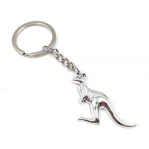 Onwomania Kangourou Australie Animal Porte-cl&eacute;s Porte-cl&eacute;s En M&eacute;tal Argent&eacute; (Onwomania&reg;, neuf)