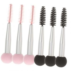 Vaguelly 6pièces Éponges De Maquillage à Tête De Champignon Applicateur De Pinceaux De Maquillage Avec Brosse à Sourcils De Pinceaux Cosmétiques Pour Visage (Bustling Xin, neuf)
