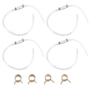 BOXOB 4 Ensembles Kit de Purge de Freins, Comprenant 8 Tuyaux Purge en Caoutchouc, 4 Clapets Anti-Retour, 12 Petites Pinces, Tuyau Liquide d'embrayage pour Moto V&eacute;hicule &Eacute;lectrique Voiture (moncion, neuf)