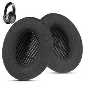 QuietComfort 35 / QC 35ii Coussins de rechange pour &eacute;couteurs Bose, compatibles avec Bose QC45 QC35 QC25 QC2 QC15 / Around-Ear 2 AE2i AE2w / SoundTrue et s&eacute;rie SoundLink (Noir) (KKaccessoryUK, neuf)