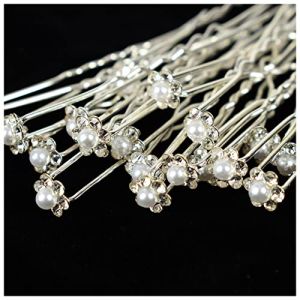 Épingle À Cheveux Mariage de 20 pièces Fleur de mariée Faux Perle Crystal Crystal Pince à cheveux De Mariage Mariage Forme De Mariage Épingle À Cheveux Mariage (钟祥市微琼维商贸有限公司, neuf)