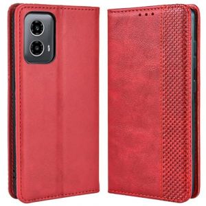 MOJIA Coque pour Motorola Moto G34 5G, &Eacute;tui en Cuir, PU Housse Pochette Antichoc et Anti-Rayures Fonction Stand Rabat de Portefeuille Etui Coque. Rouge (Shangnai, neuf)