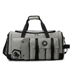 Vllcsla Sac de Sport Gym Duffle Bag Extra Large 43.85 L Sac à Dos de Sport 2 en 1 avec Compartiment à Chaussures et Poche Humide, Sac de Fitness de Grande Sac de Voyage (Eco Memos, neuf)