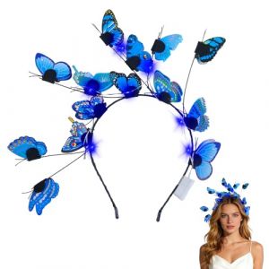 Serre Tete Papillon Femme, Serre-t&ecirc;te Papillon Bandeau Cheveux Femme, Papillons Serre-t&ecirc;te &agrave; Cheveux Lumineux, pour Adulte Enfant P&acirc;ques Carnaval Halloween Anniversaires F&ecirc;tes Cosplay (MARITIME NATURALS LTD, neuf)