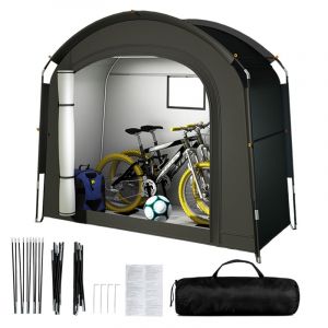 Garage &agrave; v&eacute;lo &eacute;tanche pour 2 &agrave; 3 v&eacute;los, 200 x 165 x 80, Poids Lourd 210D Oxford Housses de v&eacute;lo, imperm&eacute;able, Tente de Rangement Portable pour v&eacute;los, Outils de Jardin (Petit) (BIAO Home, neuf)